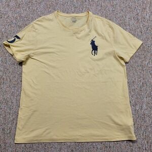 Polo Ralph Lauren Shirt Mens XL Yellow Short Sleeve Big Pony Rugby Casual Preppy